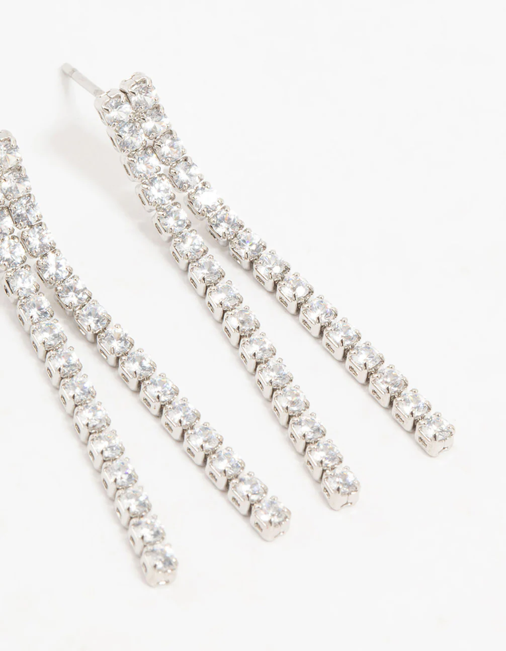 Silver Cubic Zirconia Stud Earrings 3-Pack - Image 3