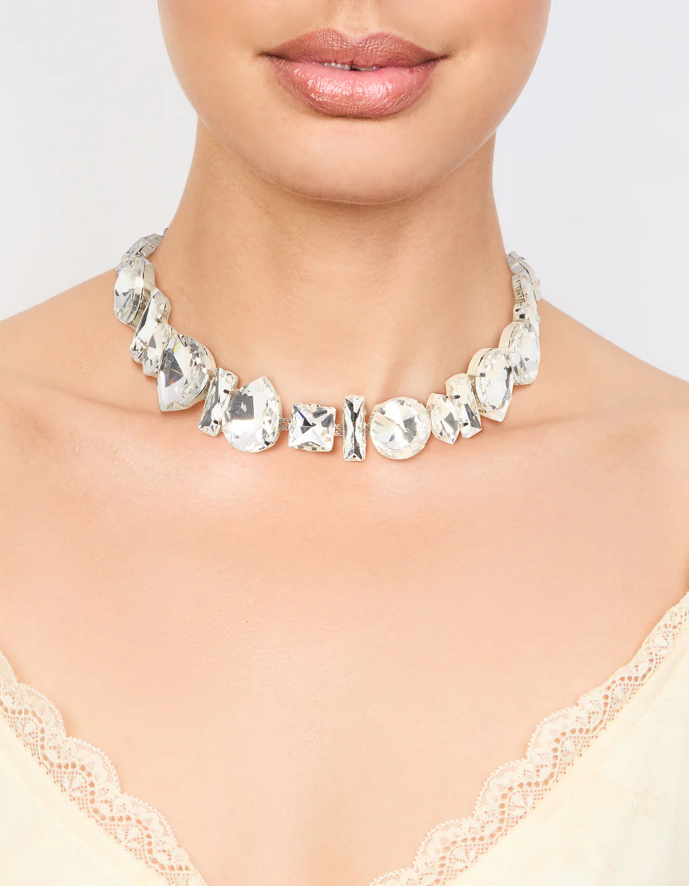 Silver Diamante Choker Necklace - Image 2