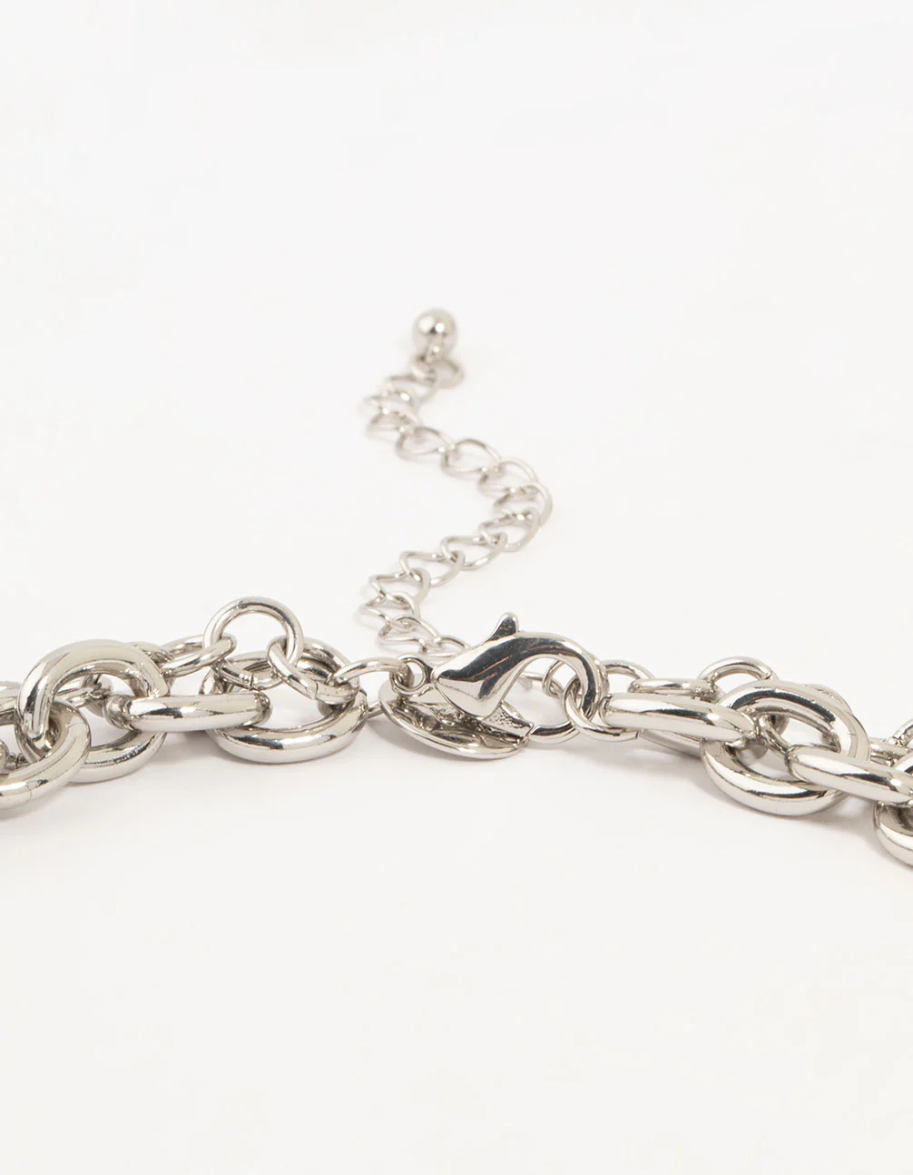 Silver Layered Heart Charm Necklace - Image 3