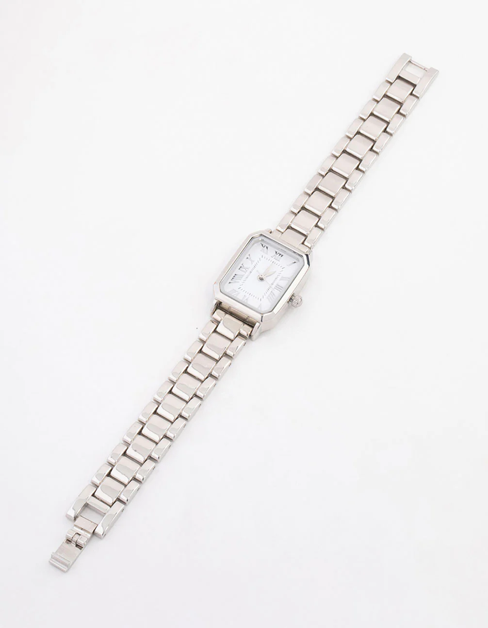 Silver Rectangle Roman Numeral Watch - Image 2