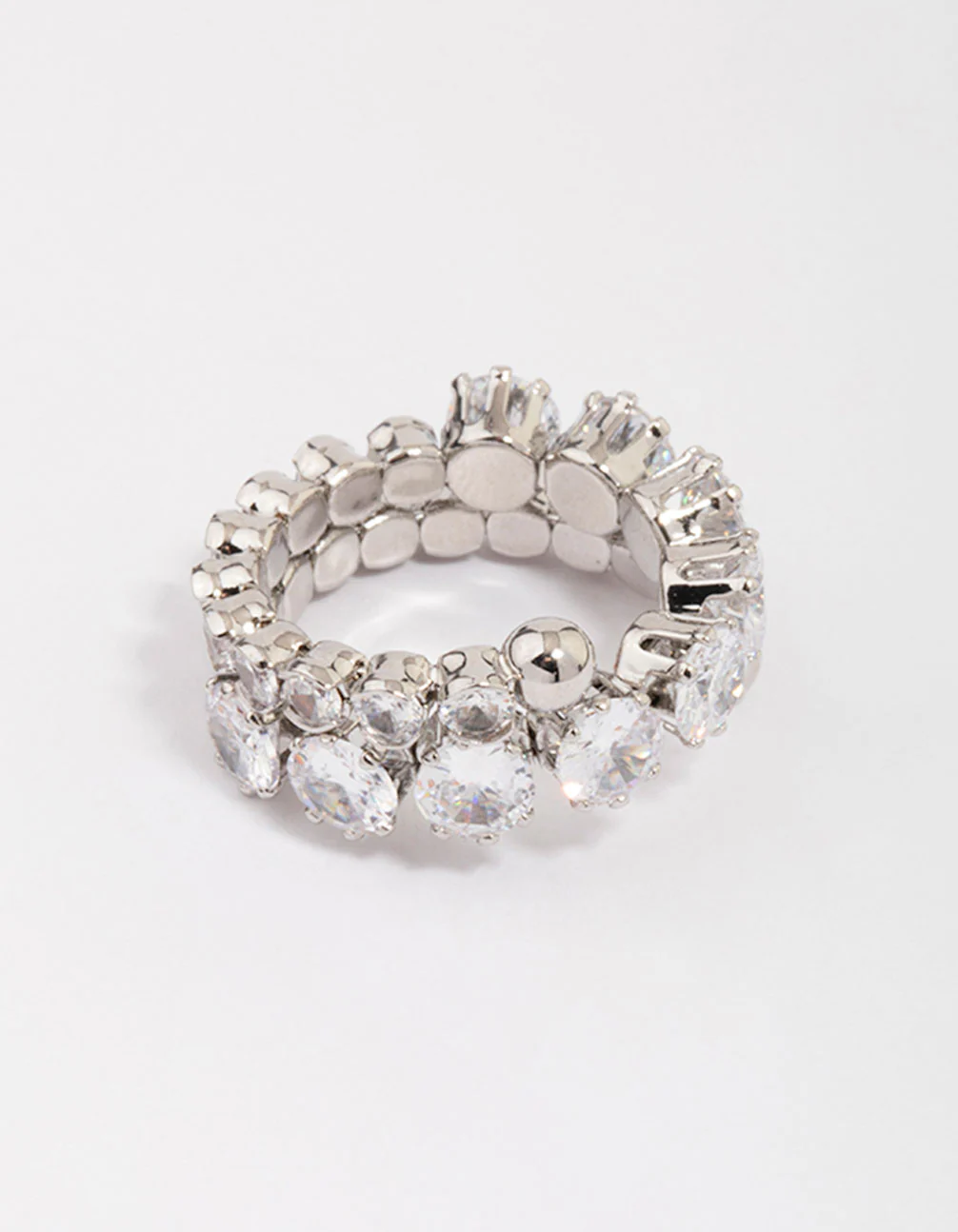 Silver Round Cubic Zirconia Wrapped Ring - Image 3