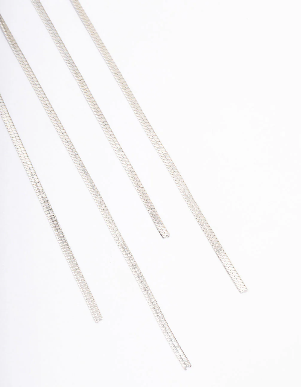 Silver Snake Chain Drop Earrings - Image 3