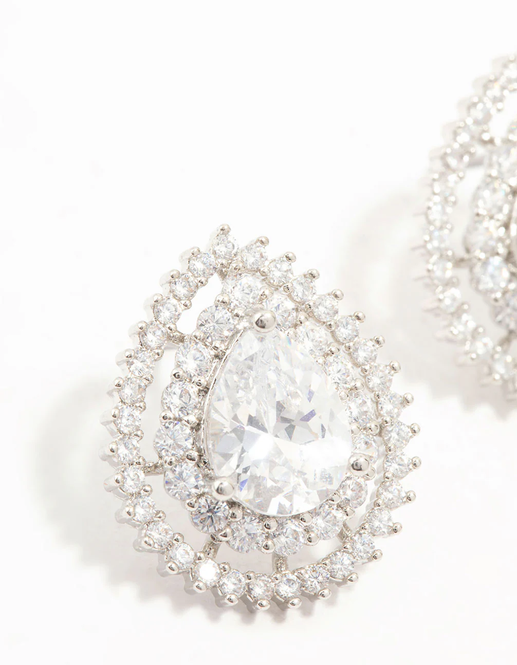 Silver Diamante Snowflake & Pearl Drop Earrings - Image 2