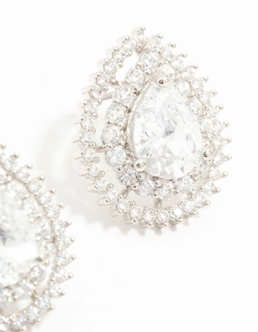 Silver Diamante Snowflake & Pearl Drop Earrings - Image 3
