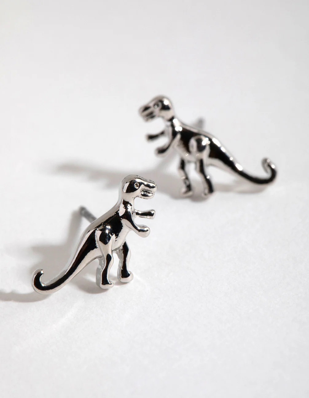 Silver T-Rex Stud Earrings - Image 4
