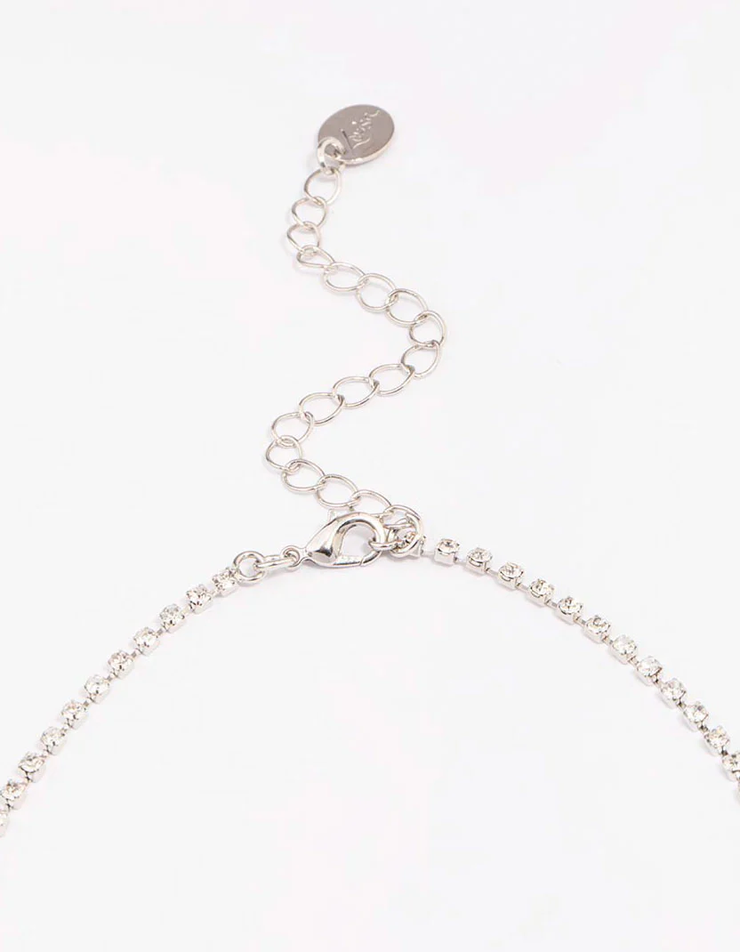 Silver Vintage Diamante Drop Jewellery Set - Image 3