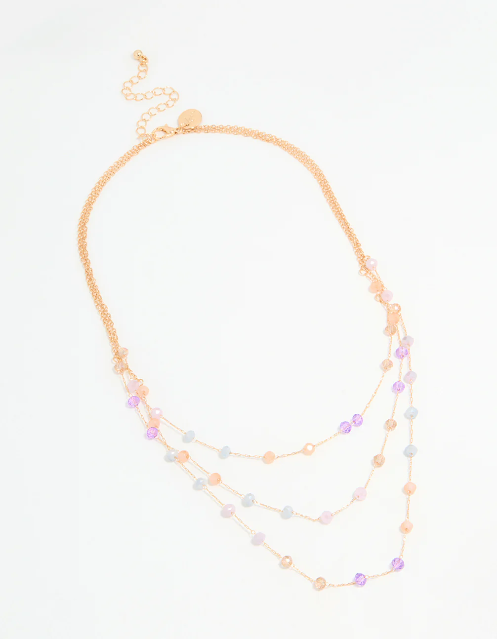 Rose Gold Beaded Dainty Layered Necklace - Image 2