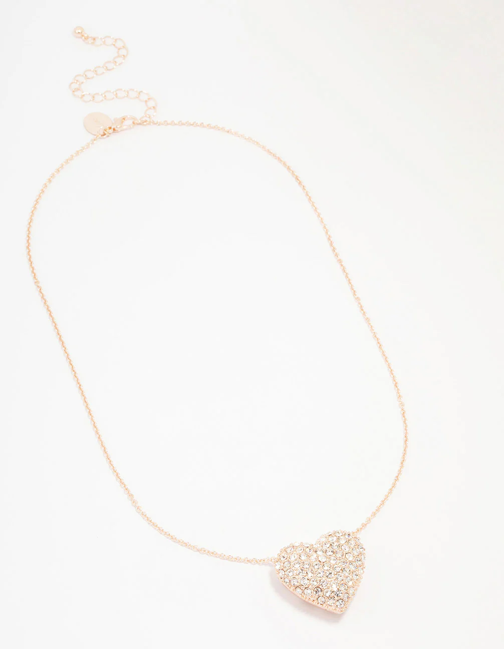 Rose Gold Bling Puffy Heart Necklace - Image 2