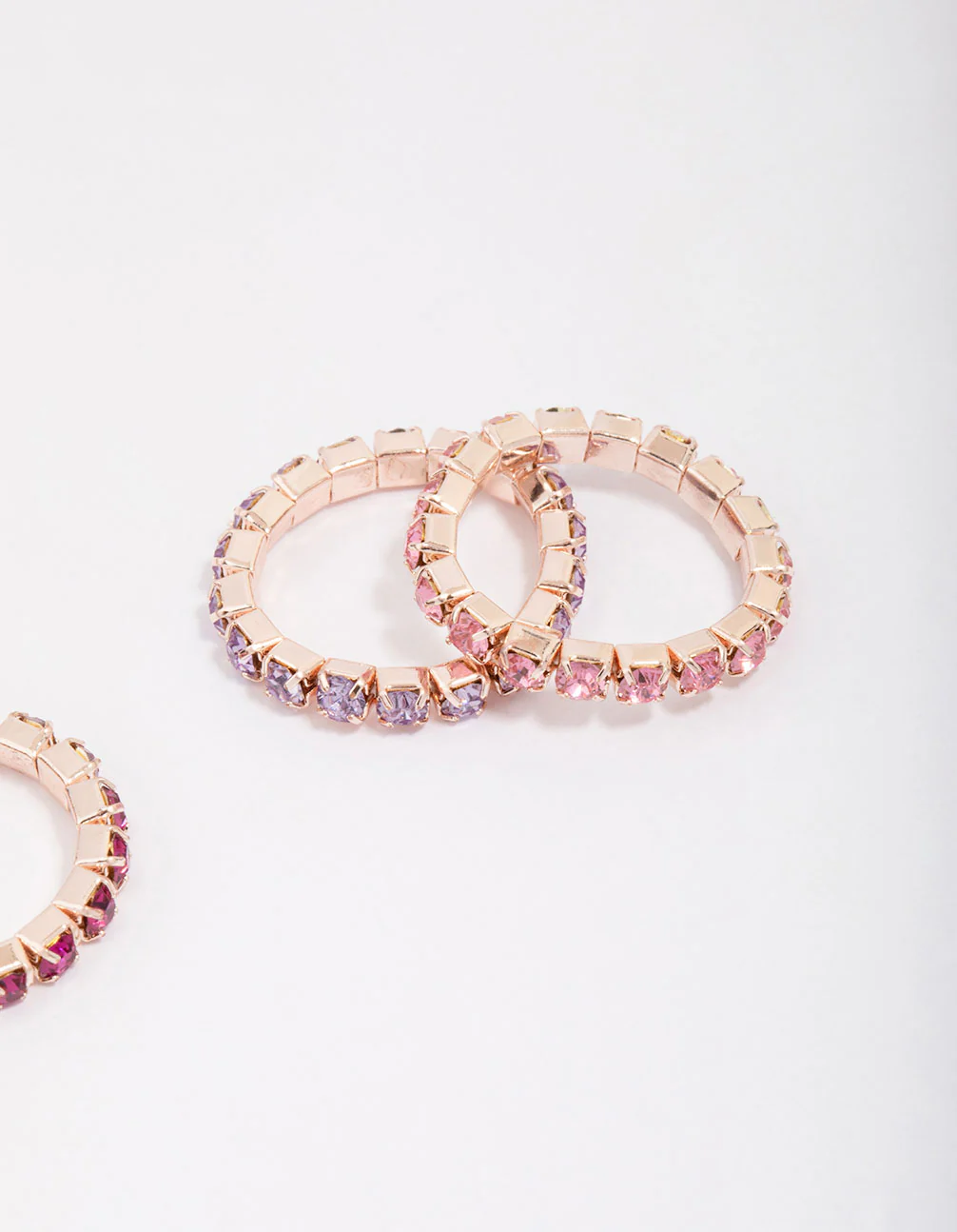 Rose Gold Bling Stretch Ring 3-Pack - Image 2
