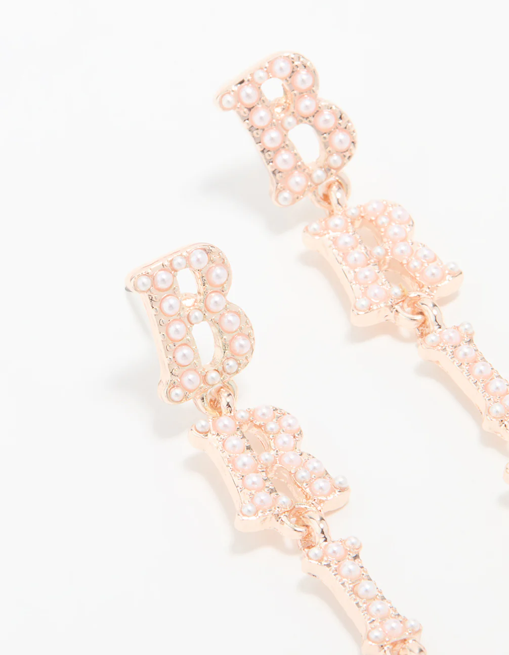 Rose Gold Bride Drop Earrings - Image 4