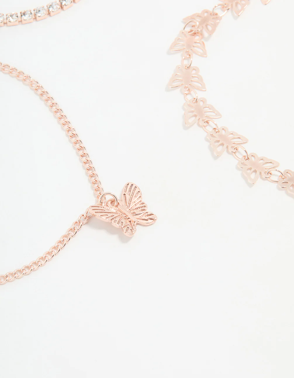 Rose Gold Butterfly & Chain Bracelets 4-Pack - Image 3