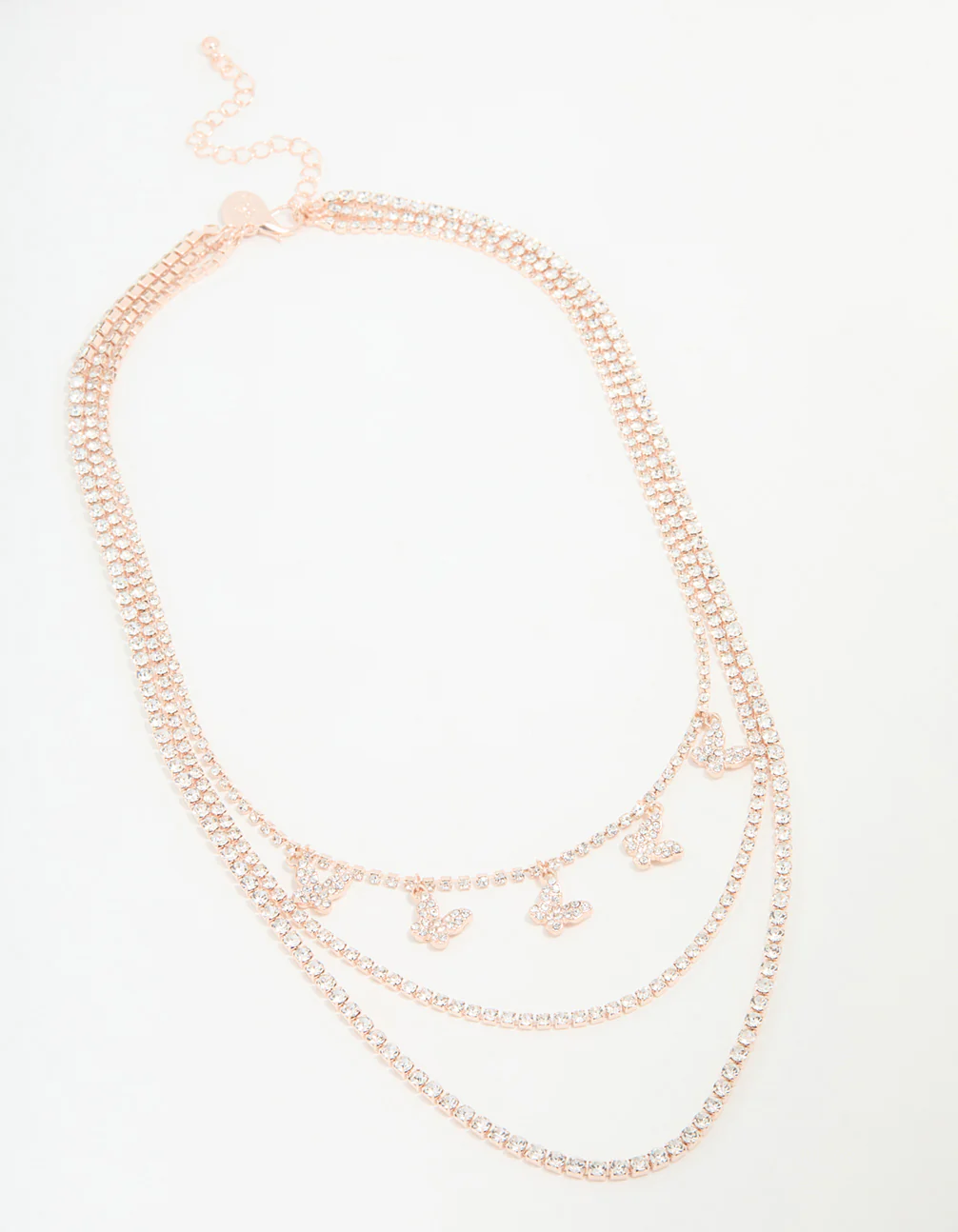 Rose Gold Butterfly Layered Necklace - Image 2
