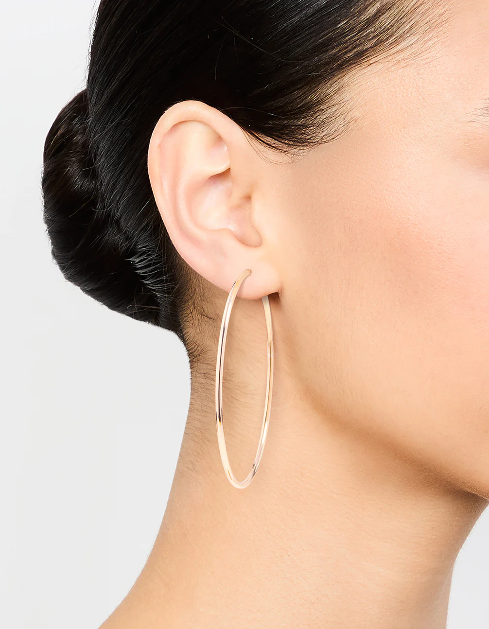 Rose Gold Classic Hoop Earrings - Image 2