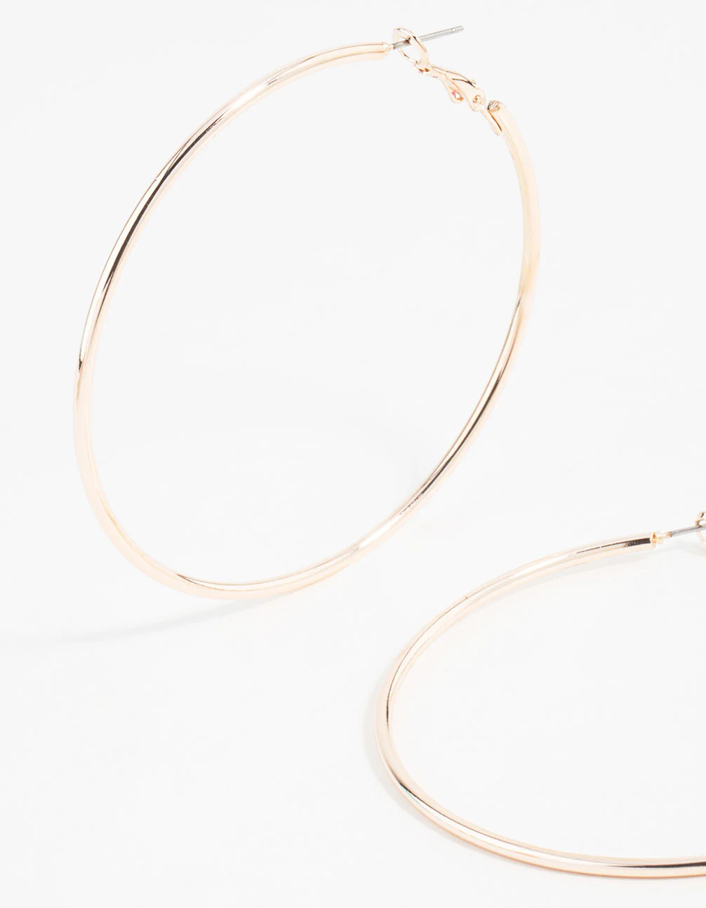 Rose Gold Classic Hoop Earrings - Image 4