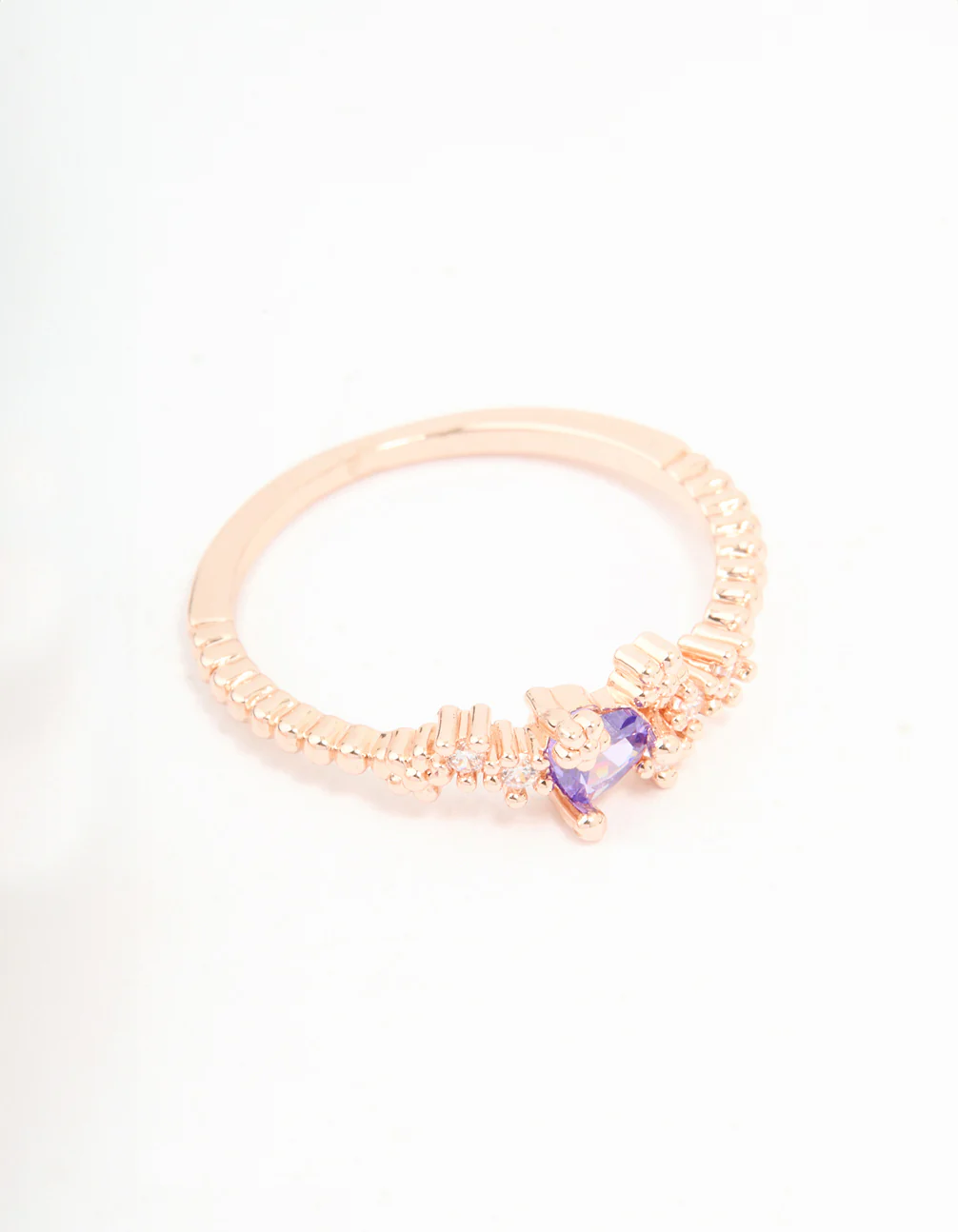 Rose Gold Cubic Zirconia Dainty Butterfly Rings 2-Pack - Image 3