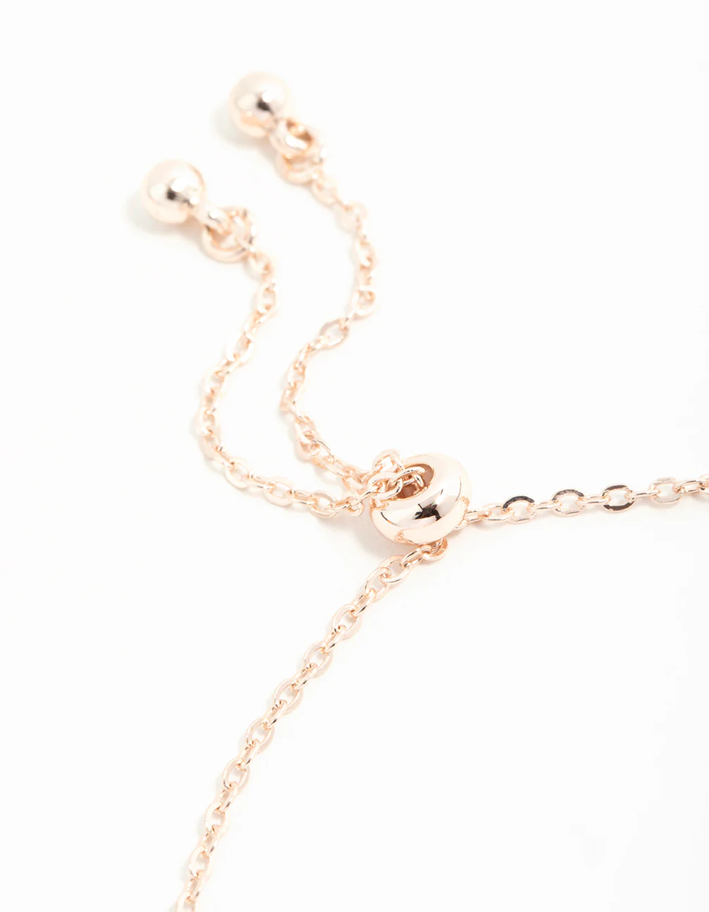 Rose Gold Cubic Zirconia Flower Trio Toggle Bracelet - Image 3