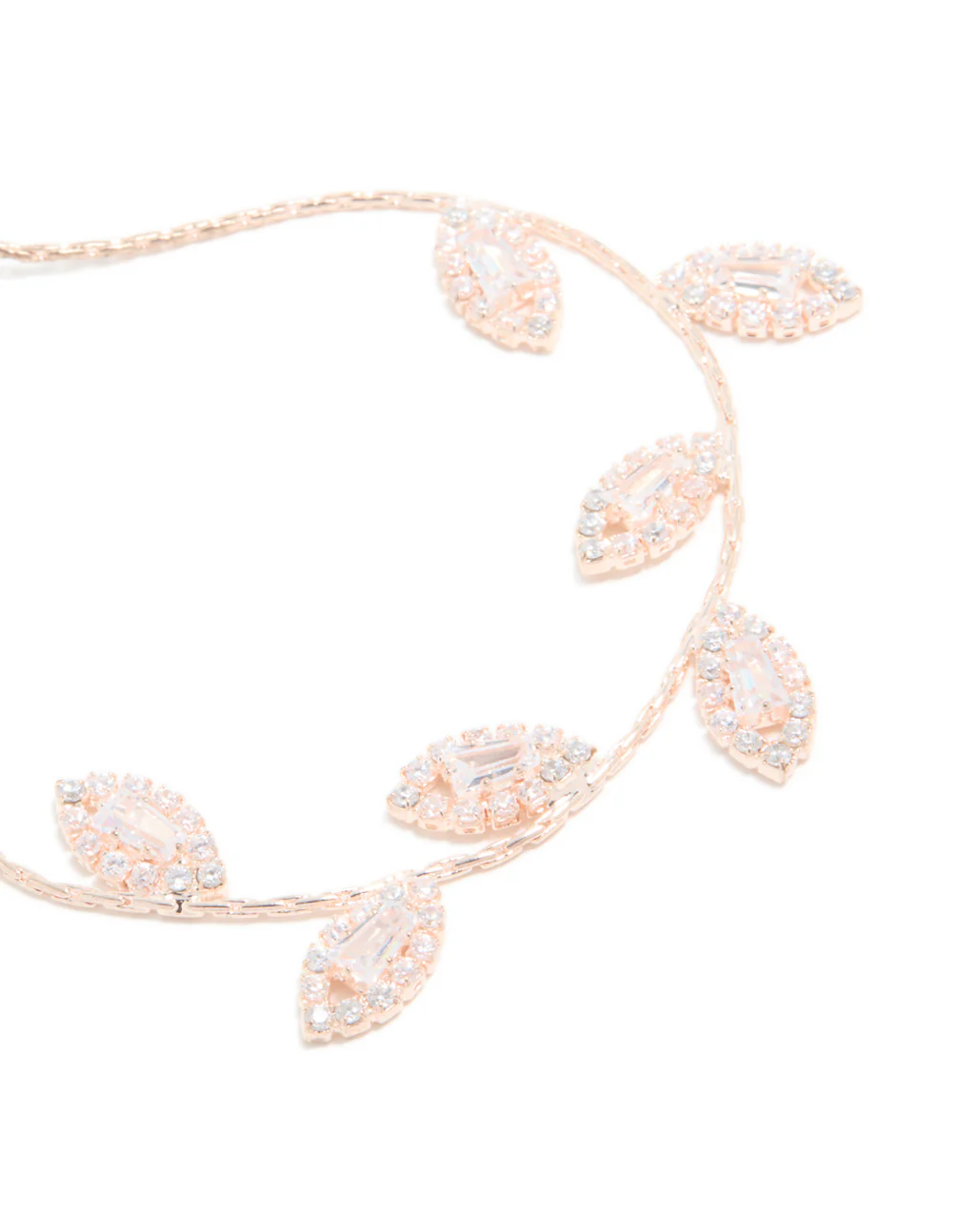Rose Gold Cubic Zirconia Multi Leaf Toggle Bracelet - Image 4