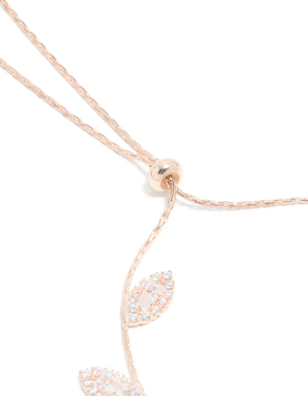 Rose Gold Cubic Zirconia Multi Leaf Toggle Bracelet - Image 5