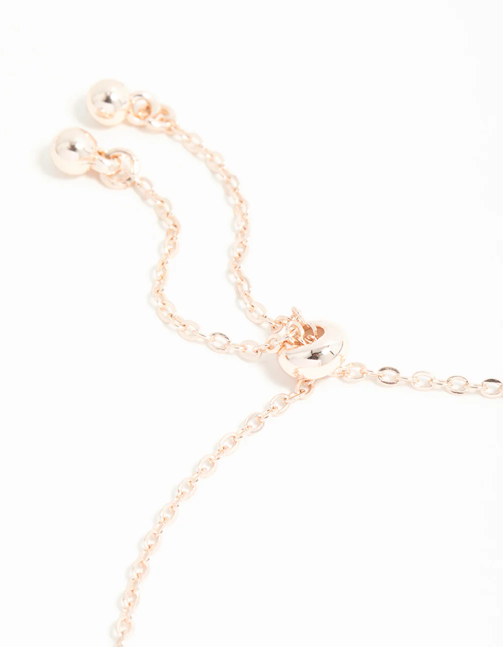 Rose Gold Cubic Zirconia Pink Flower Trio Toggle Bracelet - Image 3