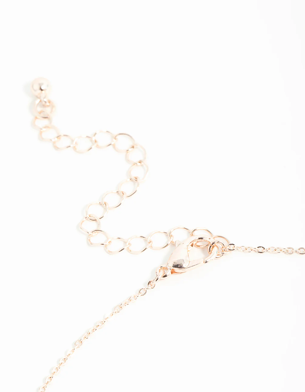 Rose Gold Cubic Zirconia Pink Flower Y-Necklace - Image 5