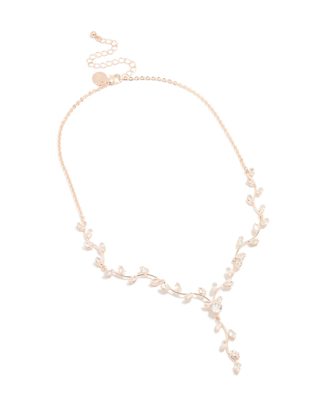 Rose Gold Cubic Zirconia Vine Y-Necklace - Image 2