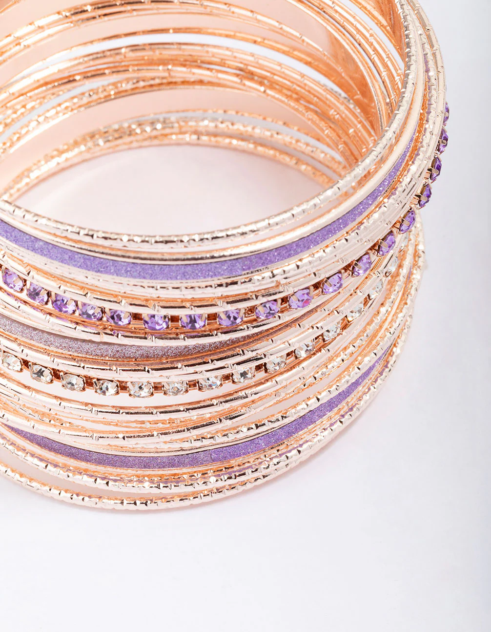 Rose Gold Cup Chain Glitter Bracelet Pack - Image 2