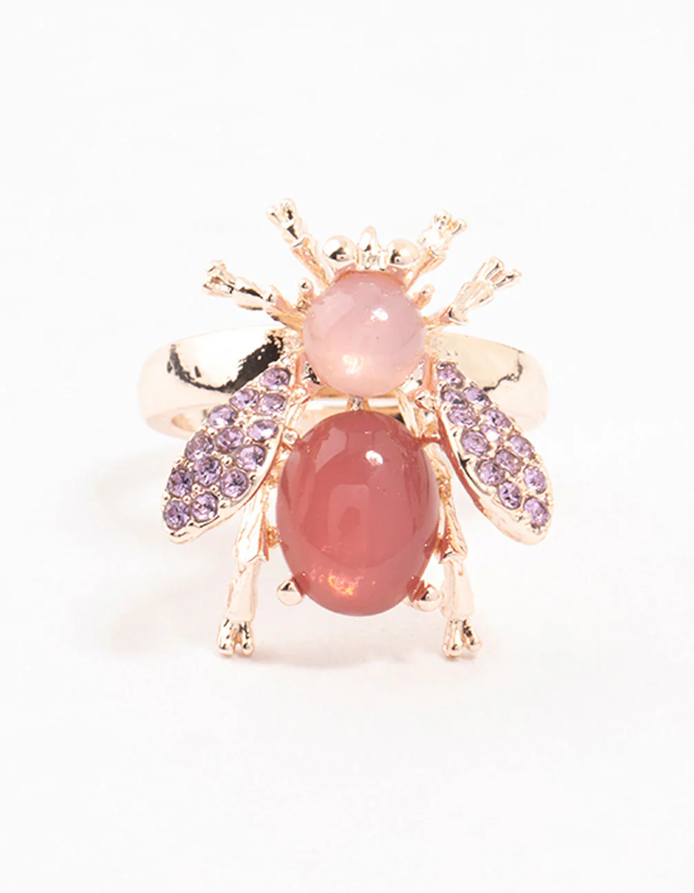 Rose Gold Diamante Beetle Ring - Image 3