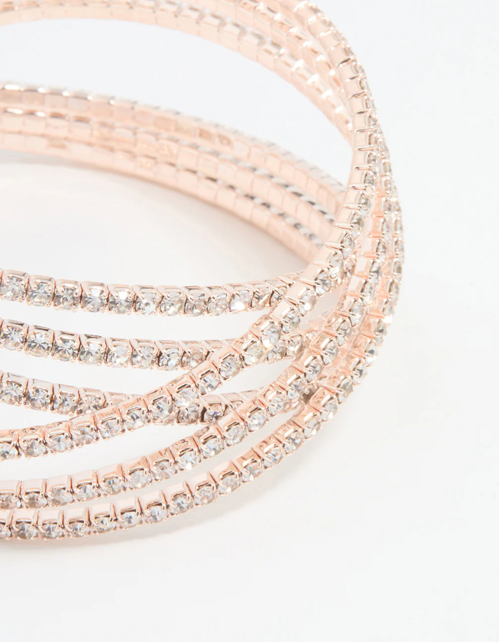 Rose Gold Diamante Layered Wrist Cuff - Image 2