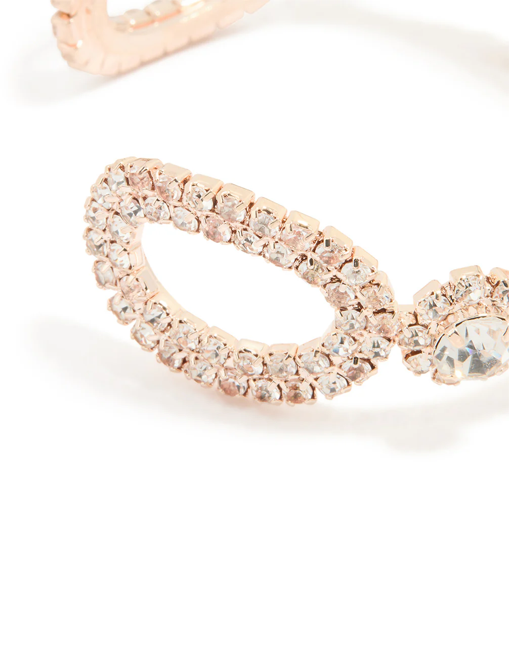 Rose Gold Diamante Open Wrist Cuff - Image 3