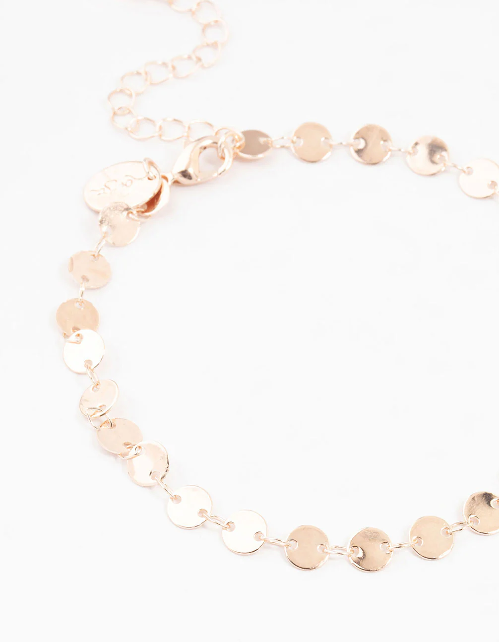Rose Gold Disc Chain Diamante Anklets 3-Pack - Image 3