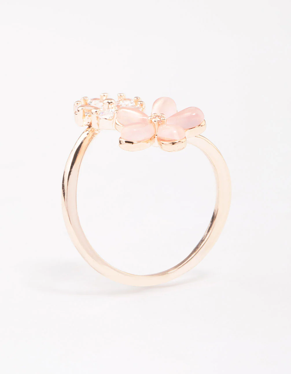 Rose Gold Double Daisy Wrap Ring - Image 2