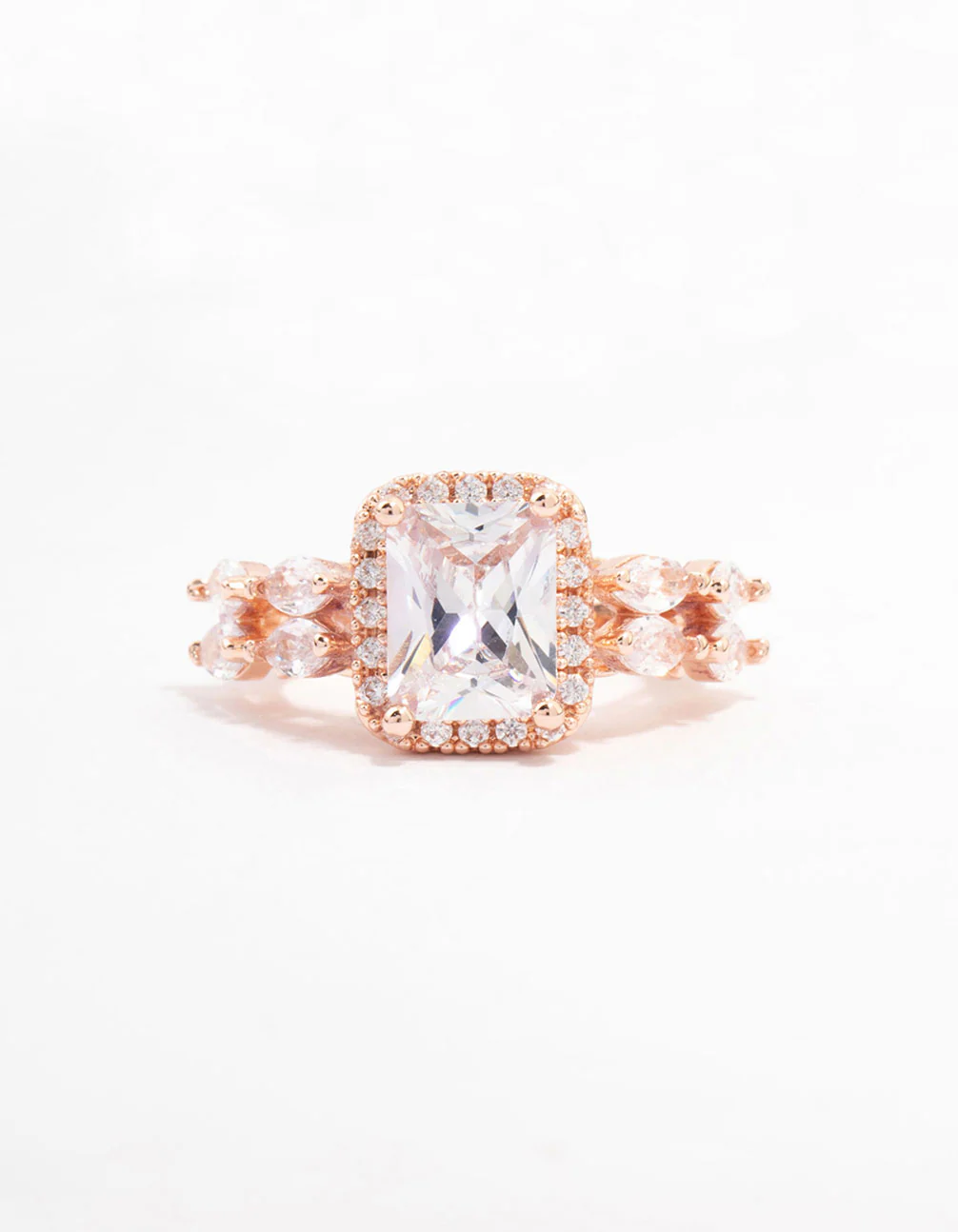 Rose Gold Eloquent Rectangular Ring - Image 2