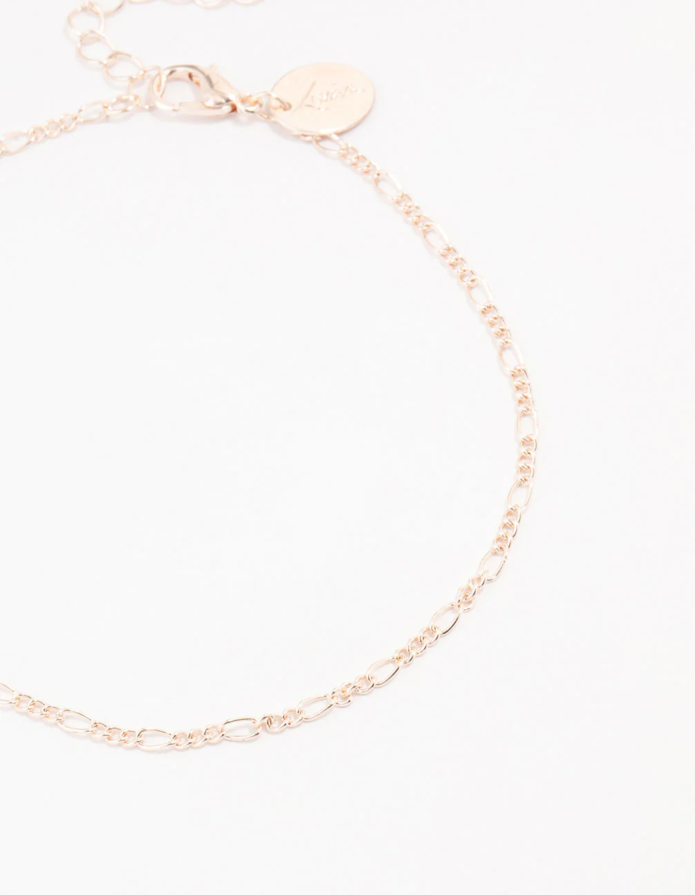 Rose Gold Figaro Diamante Flower Anklets 3-Pack - Image 3