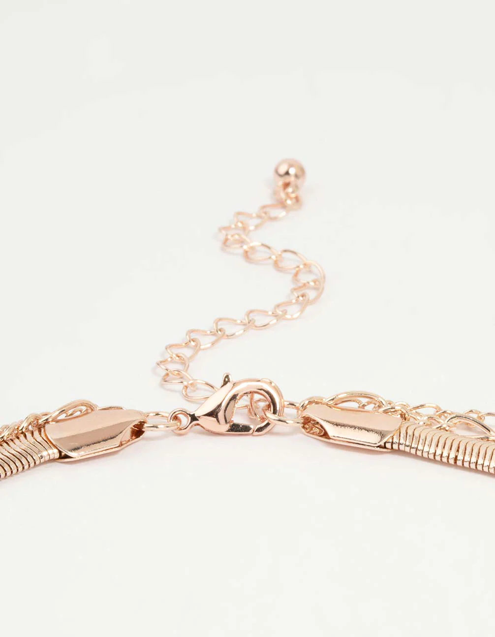 Rose Gold Figaro Heart Locket Layered Necklace - Image 3