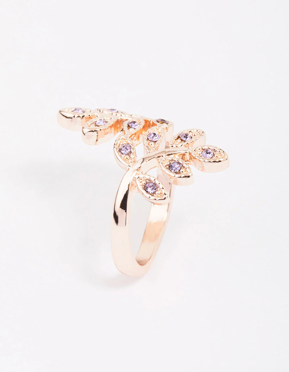 Rose Gold Floral Leaf Wrap Ring - Image 2