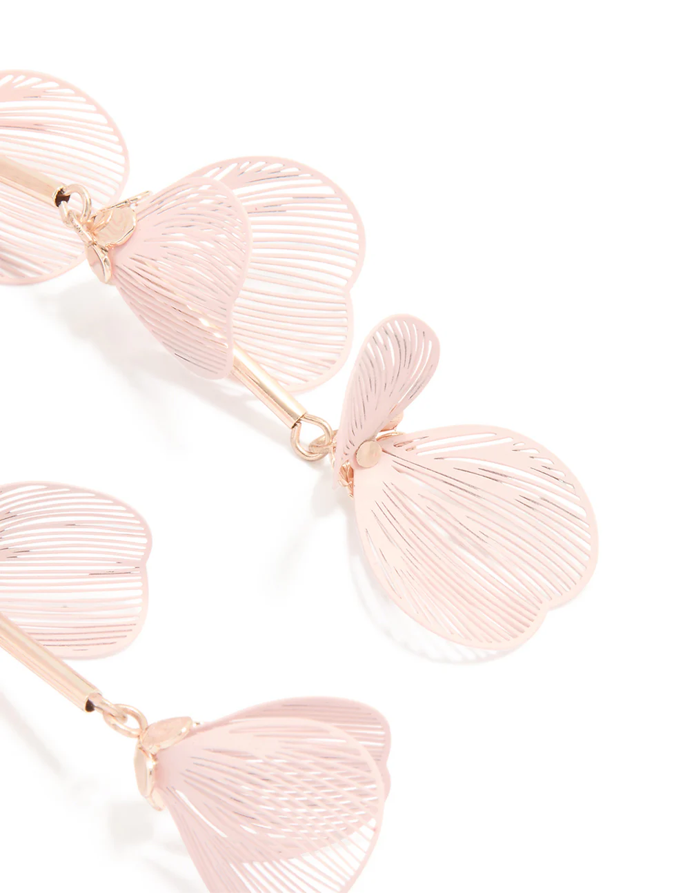 Rose Gold Flower Drop Earrings - Image 3