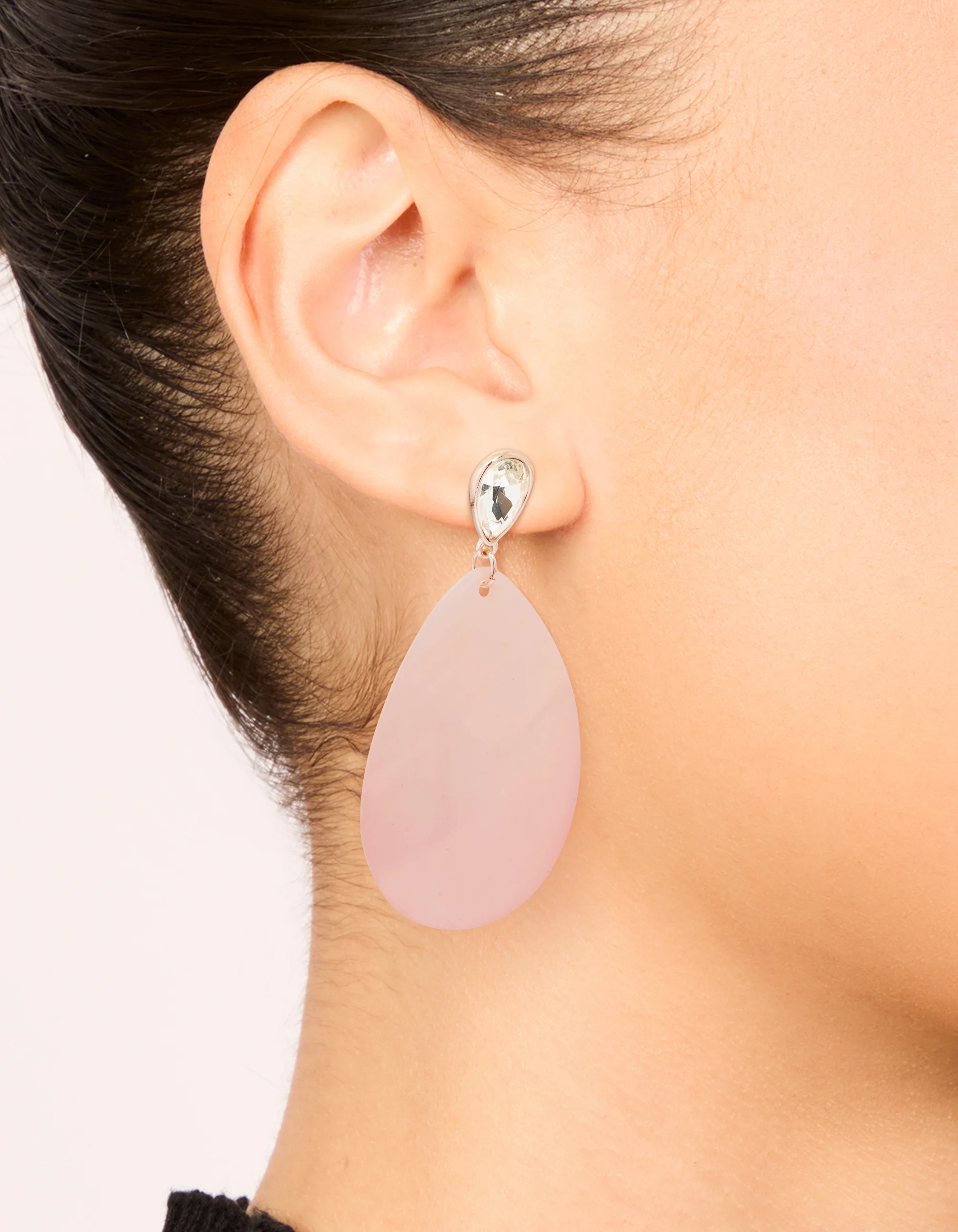 Rose Gold Genuine Shell Petal Drop Earrings - Image 2
