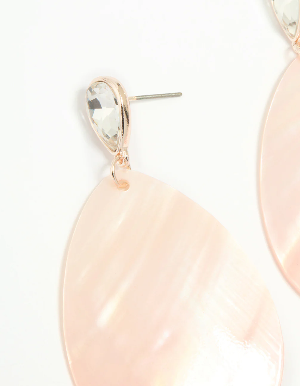 Rose Gold Genuine Shell Petal Drop Earrings - Image 4