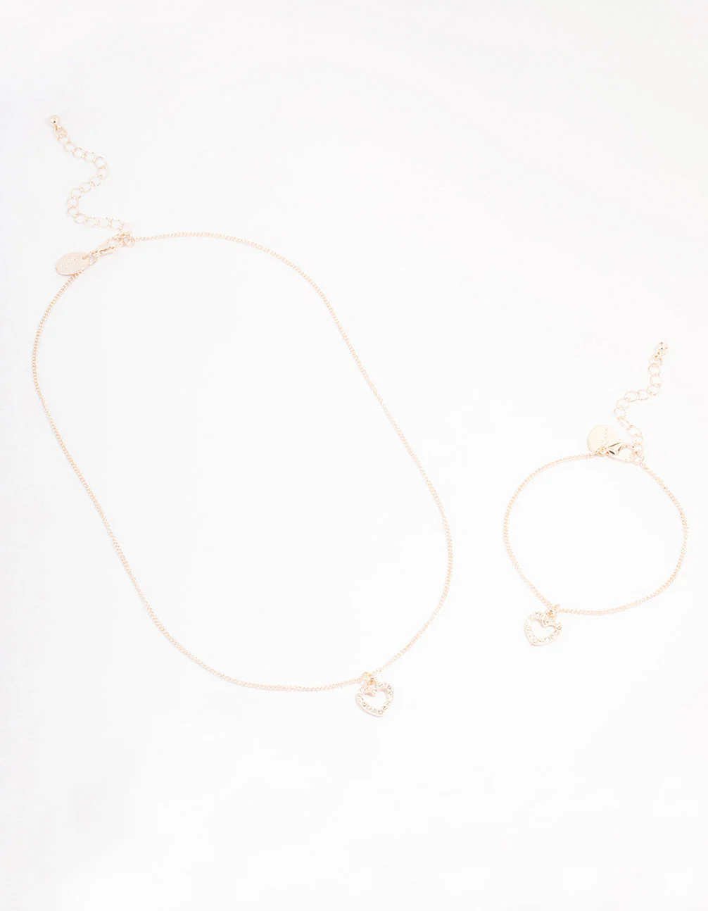 Rose Gold Heart Diamante Jewellery Set - Image 3