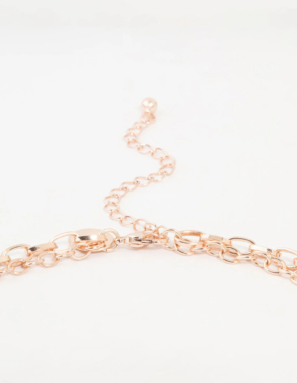 Rose Gold Heart & Green Diamante Charm Layered Necklace - Image 3