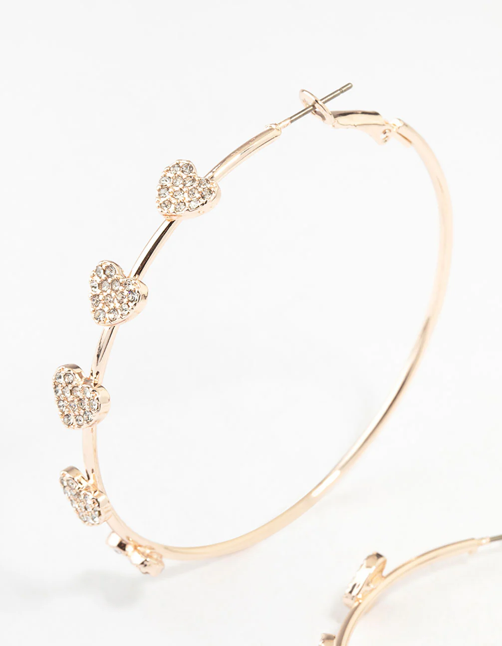 Rose Gold Heart Hoop Earrings - Image 2