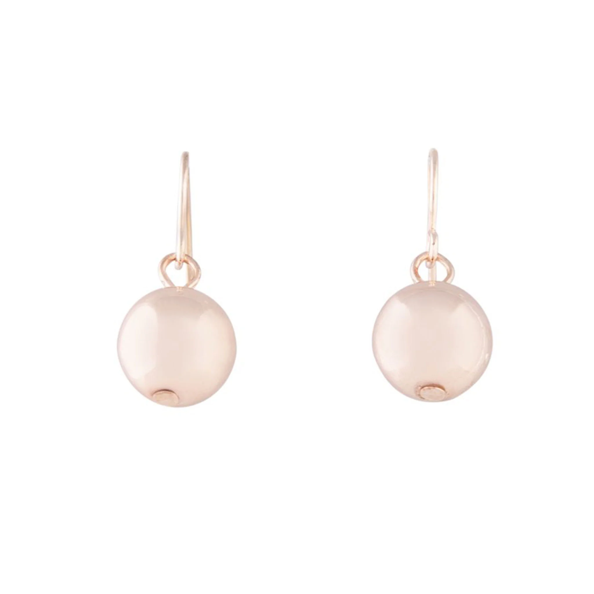 Rose Gold Mini Ball Drop Earrings - Image 2