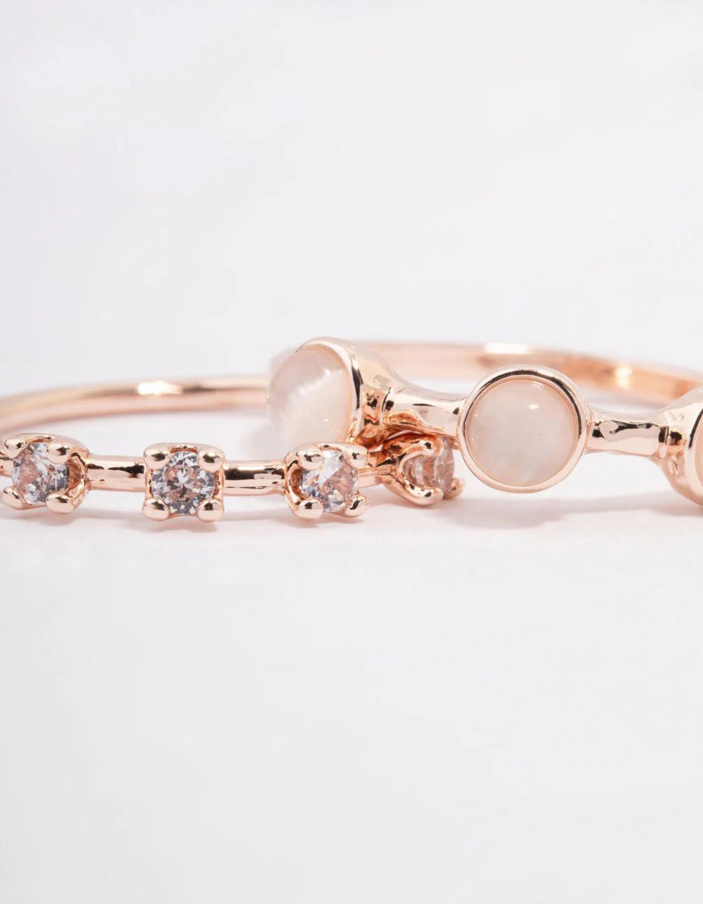 Rose Gold Multi Stone Ring Stack Pack - Image 2