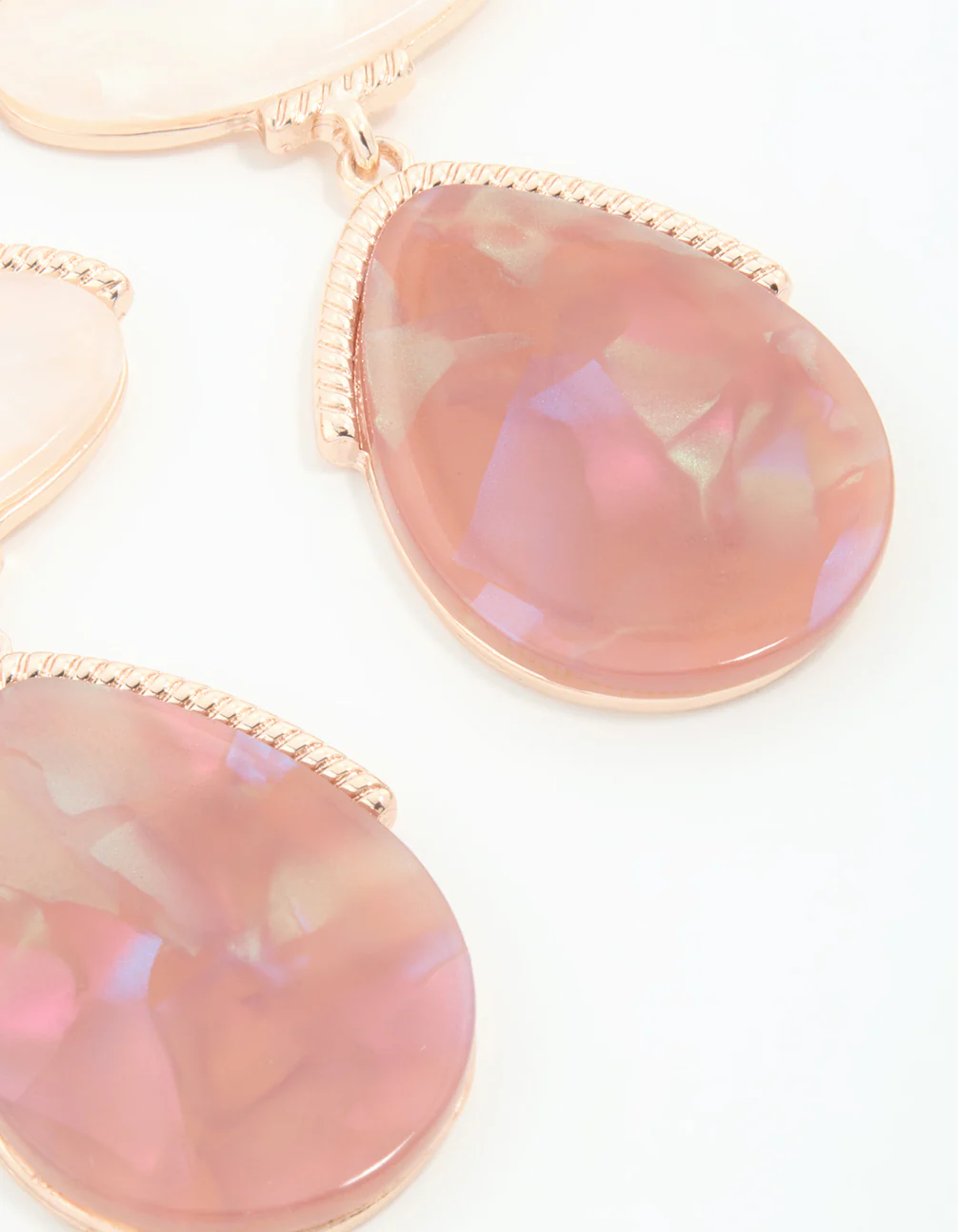 Rose Gold Multicoloured Stone Drop Earrings - Image 5