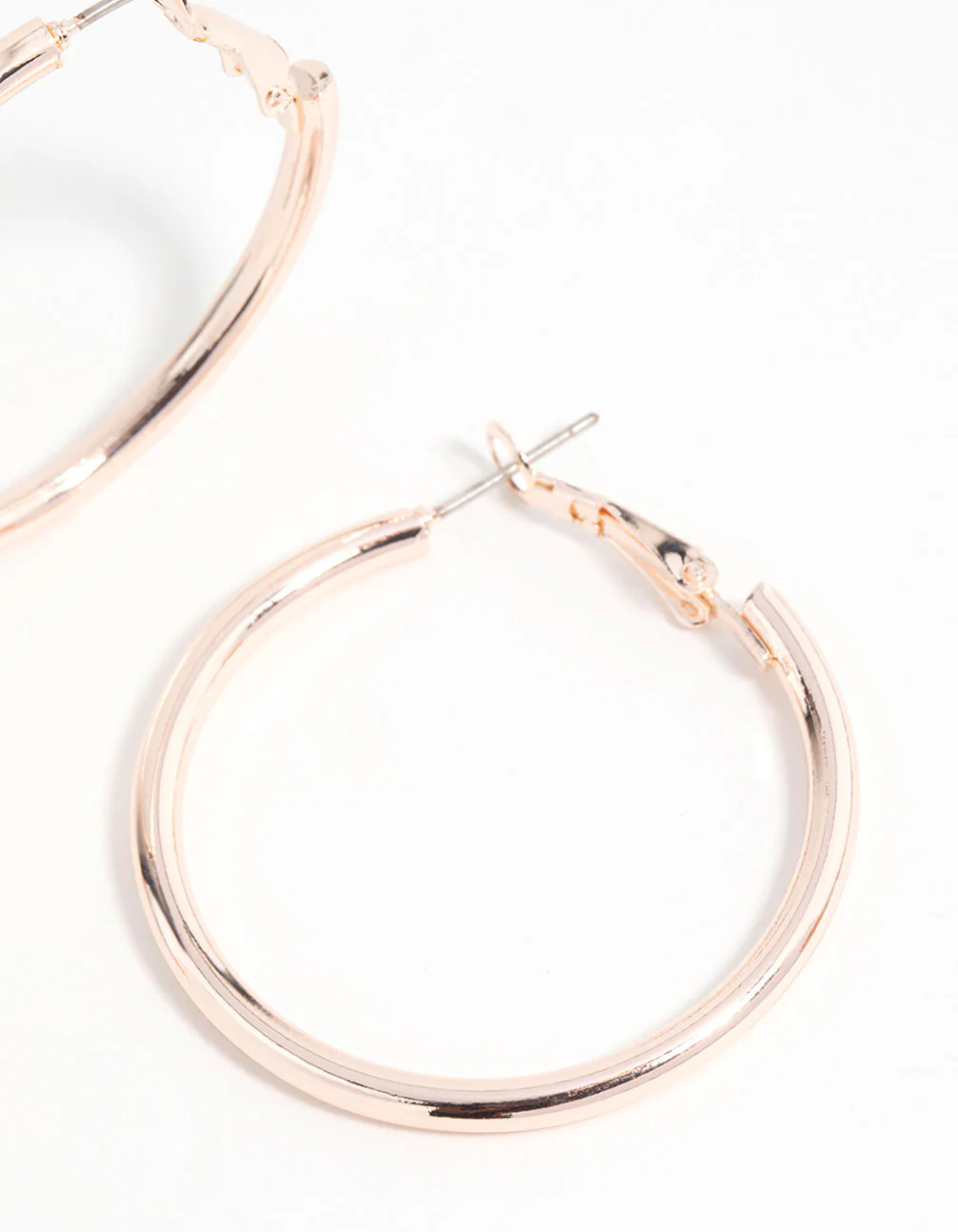 Rose Gold Narrow Hinge Hoop Earrings - Image 5