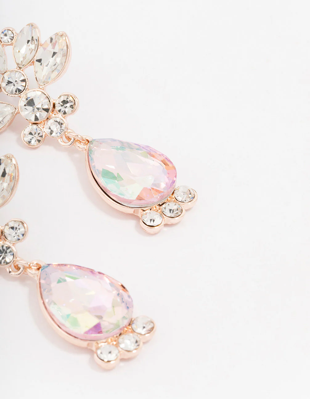Rose Gold Pear Bloom Drop Earrings - Image 3