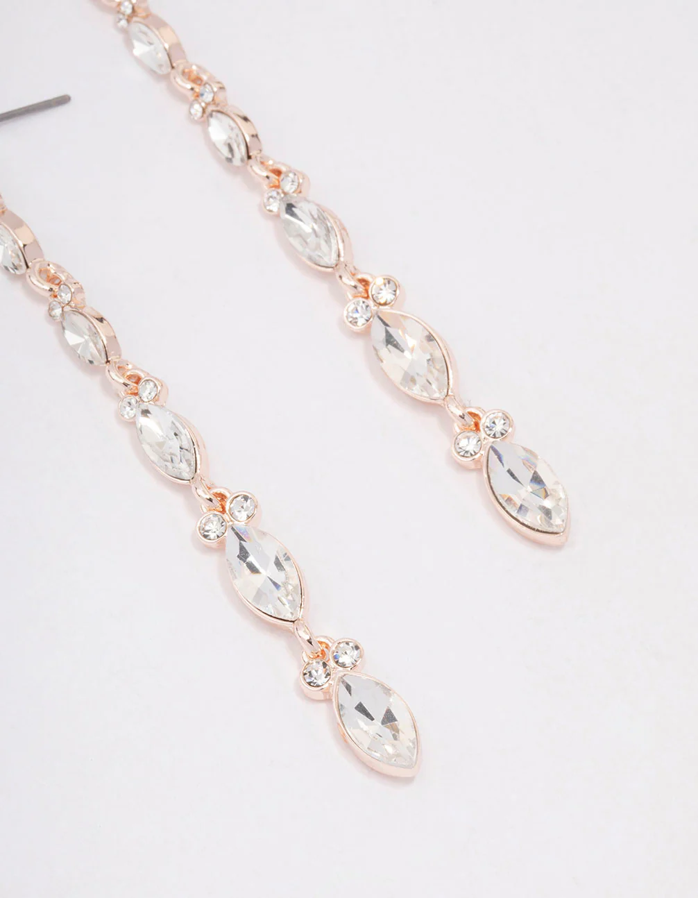 Rose Gold Pear Cup Chain Drop Earrings - Image 3