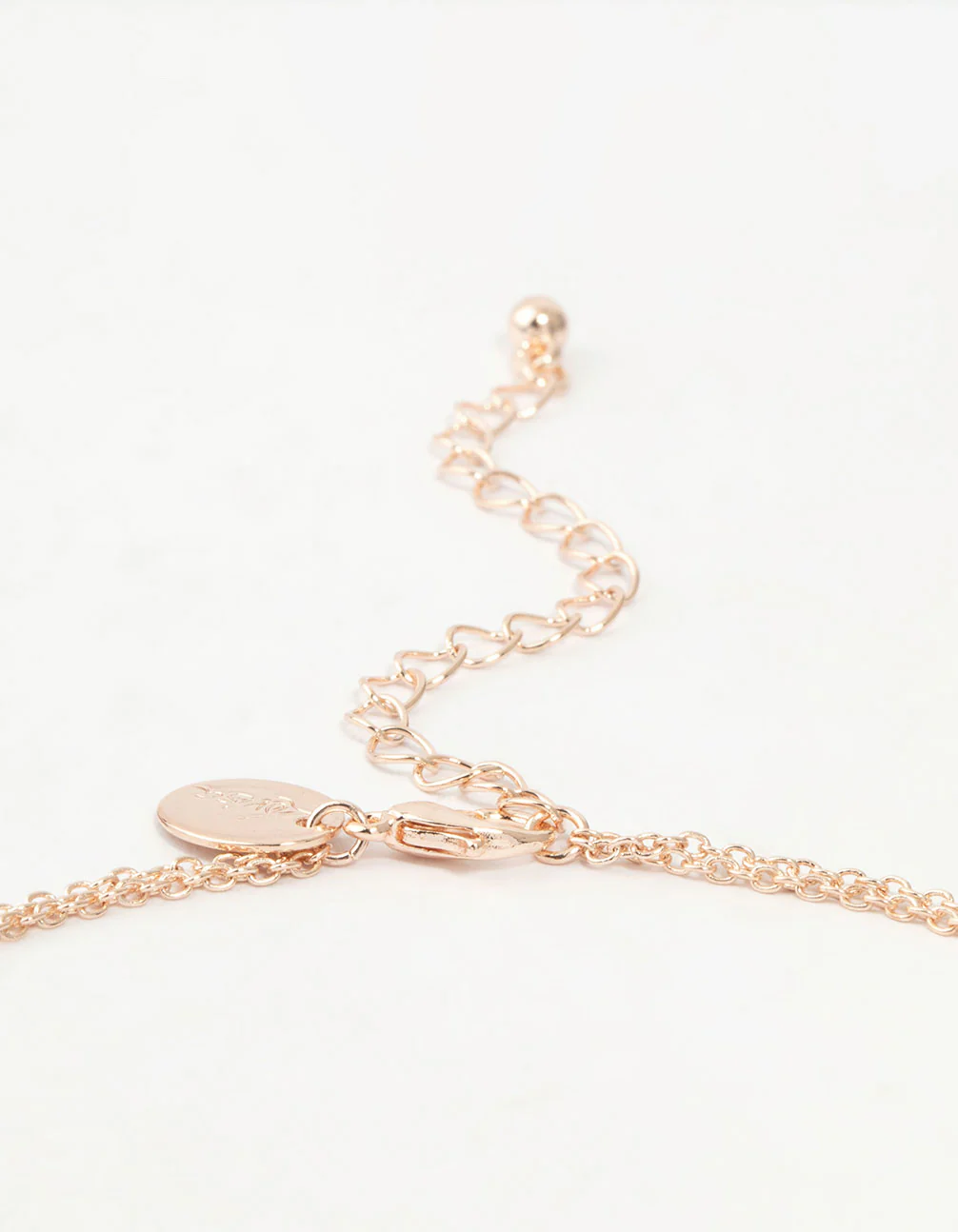 Rose Gold Pearl Heart Layered Necklace - Image 3