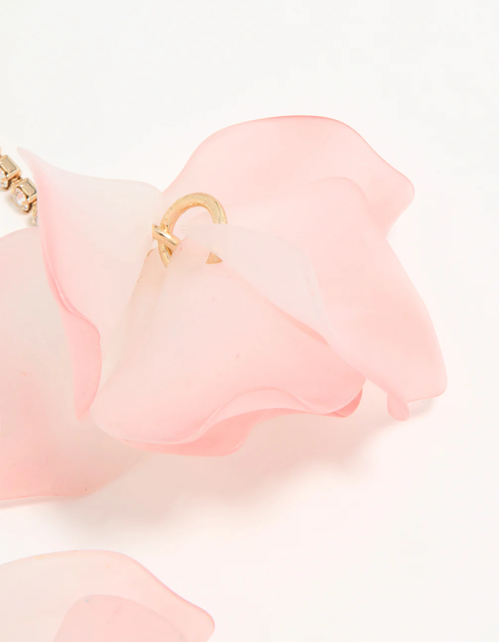 Rose Gold Pink Blooming Flower Drop Earrings - Image 5