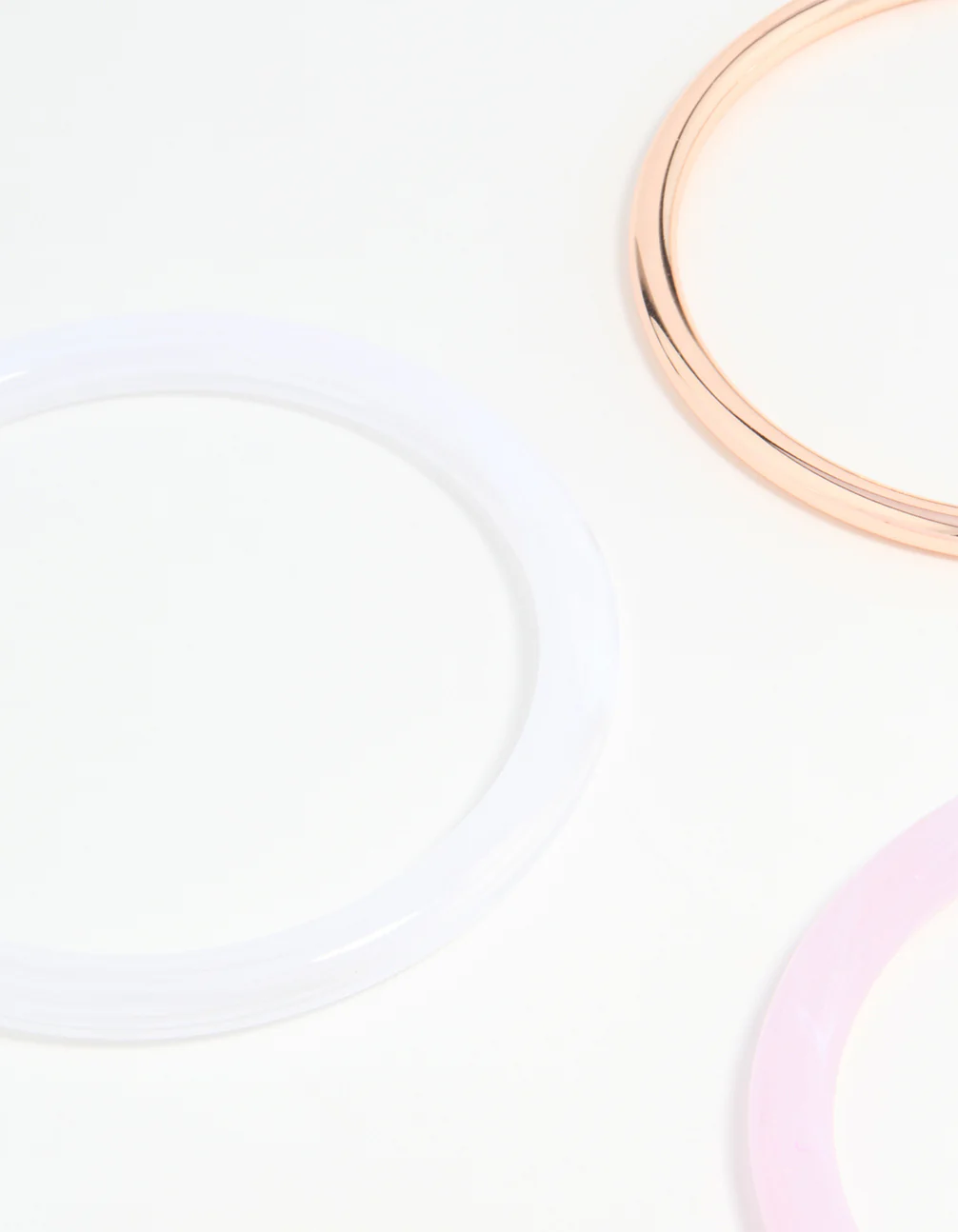 Rose Gold Pink & Cream Tortoiseshell Bangles 5-Pack - Image 2